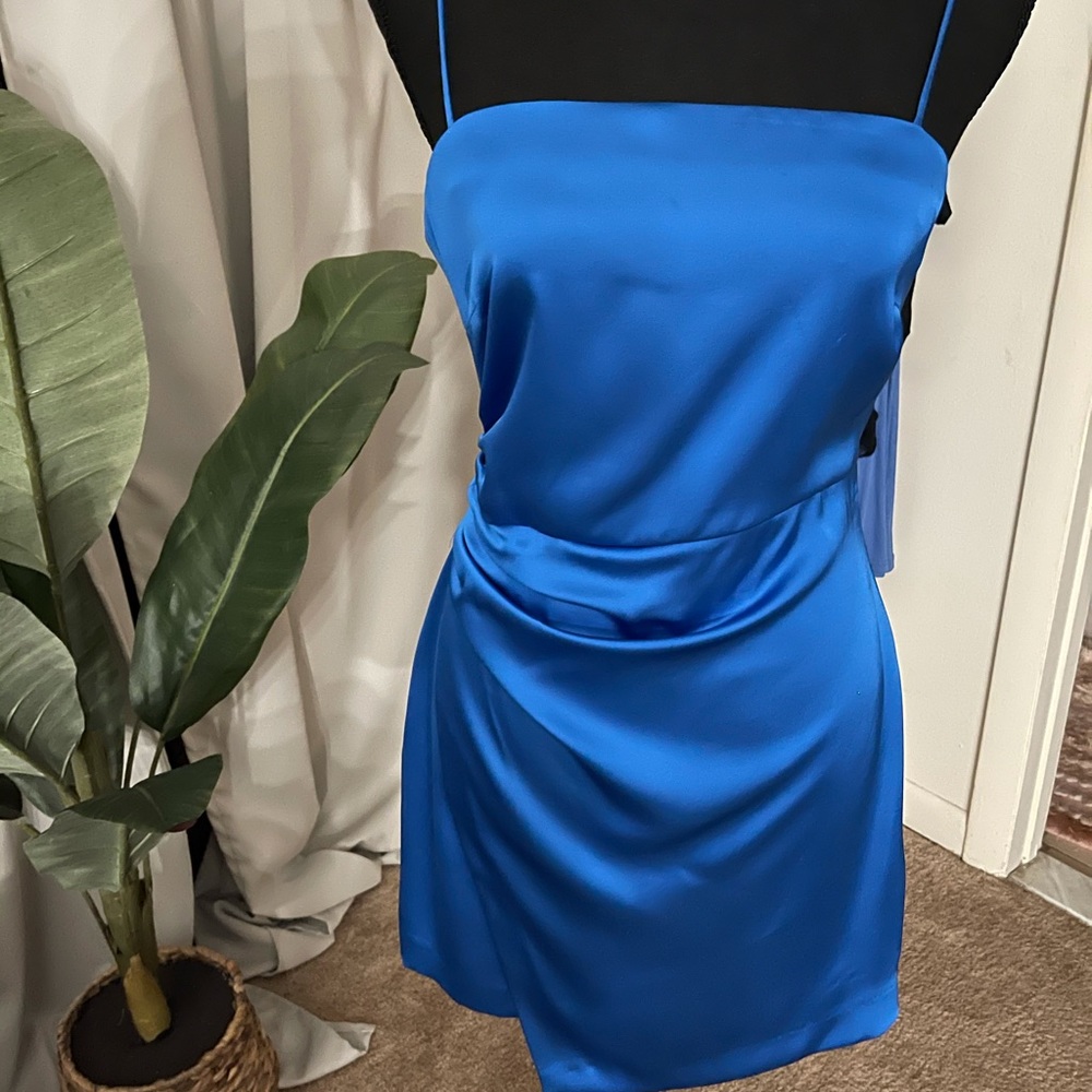 Zara blue satin dress